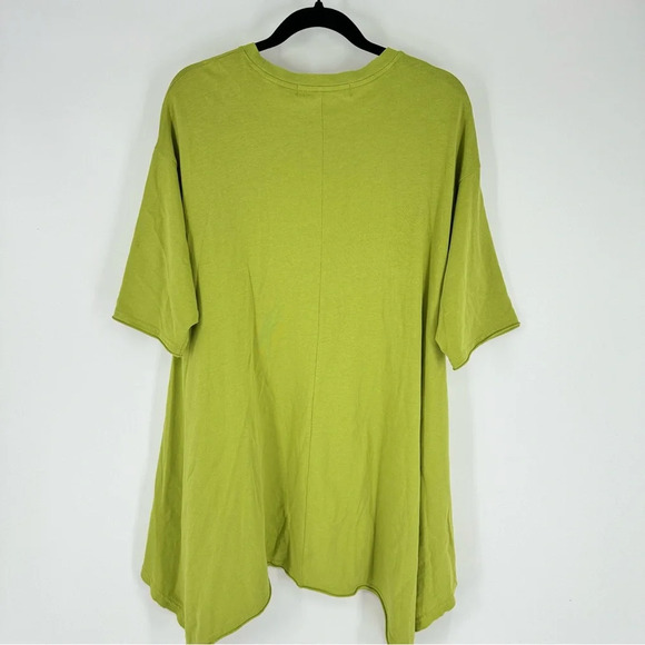 Free People Beach Avocado Green Shapless Sharkbite Hem Dress - Picture 3 of 5